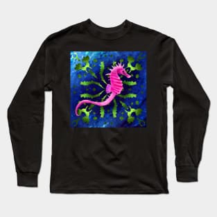 Pink Seahorse in the Ocean Long Sleeve T-Shirt